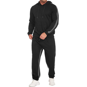 Ensemble de survêtement sportif pour homme, taille plus, 2 pièces, léger, imprimé, 100% coton, pantalon de survêtement à capuche, respirant, séchage rapide, hiver - Product Image 6