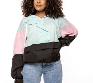 Haut court personnalisé pour femmes grande taille veste de mode été décontracté imperméable coupe-vent en Nylon imprimé tissu approvisionnement en gros - Product Image 1