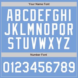 Maillot de baseball personnalisé bleu clair blanc à fines rayures blanc authentique - Product Image 5