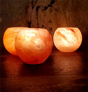 เชิงเทียนทรงกลมเกลือหิมาลัยสีชมพู งานแฮนด์เมดทันสมัย ทนไฟ ปลอดภัยสำหรับตกแต่งผนังครัวและใช้ในวิลล่า - Product Image 1