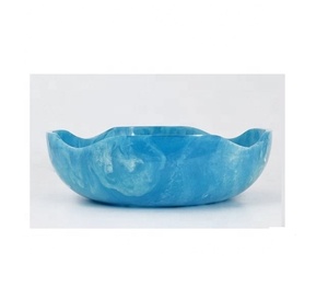 Epoxy Resin Bowl for Multiple Uses | Blue Bow | Gift Handmade Salad Bowl Fruit Storage Home <b>Dinnerware</b> - Product Image 4