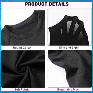 Chemise de compression de musculation pour hommes du fabricant Tissu tricoté respirant à manches longues Impression solide à séchage rapide Slim - Product Image 3