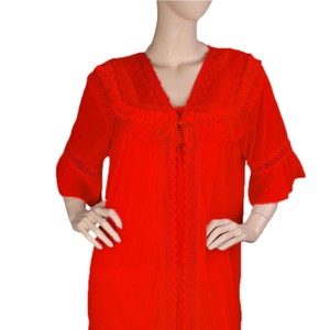 Ensemble de Nuisette en Soie pour Femme 2 Pièces - Taille Unique - Rouge - Product Image 3