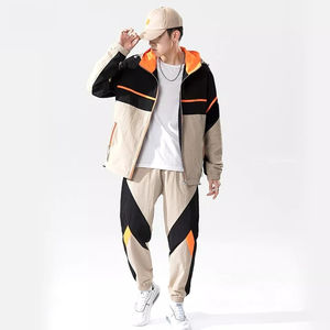 Conjunto Deportivo de 2 Piezas para Hombre, Chaqueta Cortavientos Informal con Pantalones, Color de Contraste, Ropa Deportiva para Exteriores - Product Image 2