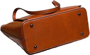 Bolso de hombro de cuero genuino: diseño tallado de estilo clásico con estilo, logotipo y embalaje personalizables para uso diario en la Oficina y los viajes - Product Image 4