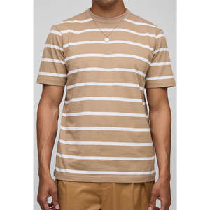 เสื้อยืดผู้ชายผ้าฝ้าย100% ลำลองแขนสั้นลายทางสำหรับฤดูร้อน - Product Image 6