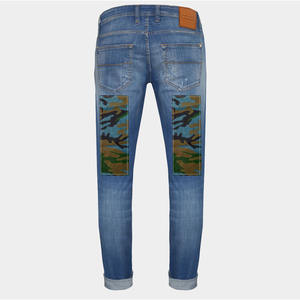 กางเกงผ้ายีนส์รัดรูปของผู้ชายแบบสั่งทำทรงสลิมฟิตกางเกงยีนส์ซักสไตล์ลำลองขายส่งซักได้ - Product Image 2