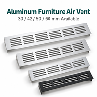 Grille de ventilation pour armoire de cuisine, couvercle d'aération en alliage d'aluminium pour porte d'armoire