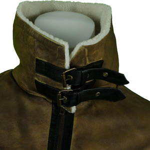 แจ็กเก็ตสำหรับฤดูหนาวปรับแต่งได้สำหรับผู้ชายสไตล์ฮิปฮอปสตรีทสูงวินเทจหนังแท้คอตั้งลำลองไซส์ใหญ่พิเศษ - Product Image 4