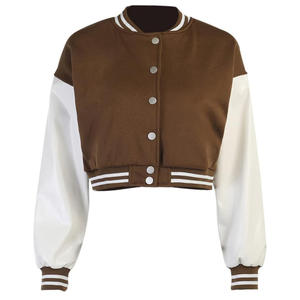 Fabricant OEM Vestes d'université en cuir brodées de haute qualité pour femmes - Product Image 1