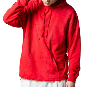 Sweat à capuche surdimensionné pour homme en coton éponge double couche avec poche en patchwork brodé personnalisé de haute qualité - Product Image 3