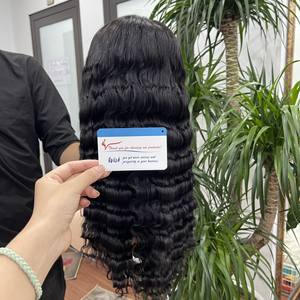 วิกผมลอนคลื่นลึกสีดำธรรมชาติสำหรับต่อผม100% เวียดนามผมขายส่ง - Product Image 5