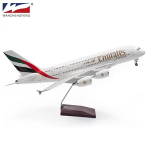 [Светодиодная версия] Emirates A380 1/150 45 см, модель самолета из смолы, модель самолета, модель самолета, продукт авиакомпании