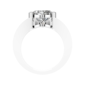 Bague de fiançailles, de mariage ou d'anniversaire en forme de cœur avec diamant VVS D de 3 carats, or massif 10k 14k, sertissage à griffes, bijoux fins pour femmes - Product Image 4