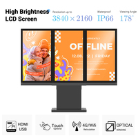 Pantalla Digital LCD para Exteriores de 43"-75" con Un Año de Garantía, 4K, Unión Óptica, Soporte de Pie, Legible Bajo la Luz Solar, IP66