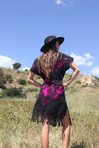 SRJ EXPORTS Magnifiques robes d'été pour femmes en coton 100% brodé à la main, coupe droite, taille courte, taille plus, style tunique - Product Image 2