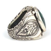 Bague pour homme en argent sterling 925 faite à la main avec pierre Yeil ovale sertie en clos, 2x1,6 cm - Usage quotidien