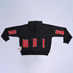 Streetwear Custom 380 to 500gsm Men's Cotton Fleece Hoodie with Rhinestones and <b>Applique</b> Embroidery Oversized Hoodies - Product Image 2