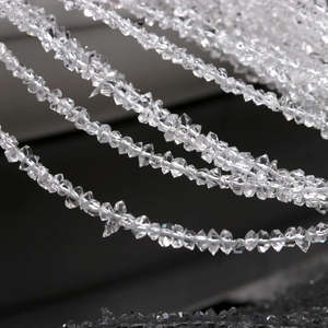 Pierres de quartz diamantées Herkimer blanches transparentes de qualité AAA+, 16 pouces, perles de cristal naturelles brutes en vrac, brins non taillés - Product Image 6