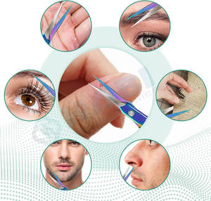 Ciseaux à cuticules pour ongles 2 pièces petits ciseaux ciseaux en acier inoxydable ciseaux à cuticules pour étiquette de peau ciseaux de manucure de couleur incurvée extra fine - Product Image 4