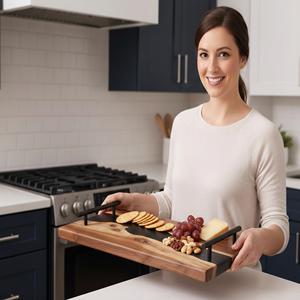 Bandeja de Servicio Multifuncional de Madera Hecha a Mano, de Lujo, Impermeable y Ecológica, con Asas, Suministro Directo al por Mayor desde India a Precios Competitivos - Product Image 2