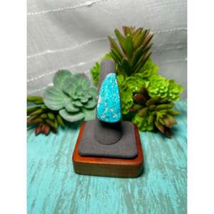 Navajo-Made <b>Statement</b> <b>Ring</b> with Kingman Turquoise & Sterling <b>Silver</b> Size 7 Natural Gemstone Inset Everyday Wear <b>Ring</b> - Product Image 1