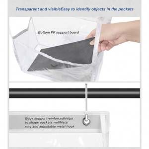 Grande capacité, 5 pochettes en PVC avec fenêtre transparente, rangement pour articles de papeterie, articles divers et cosmétiques, pour armoire et chaussures - Product Image 4