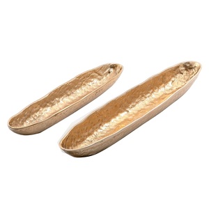 Bandejas de servir de metal con forma personalizada Hoteles y cocina casera Borde chapado en oro de metal con bandeja de servicio impresa con pegatina - Product Image 4