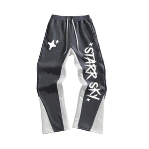 2025 Streetwear unisexe personnalisé sans ourlet sweat à capuche bouffée impression pantalons de survêtement évasés et ensembles de sweat à capuche fabricant Baggy survêtements - Product Image 3