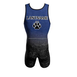 Lutte Singlet Spandex/Polyester 250g tissu lourd respirant antibactérien séchage rapide uniforme pour hommes adultes - Product Image 2