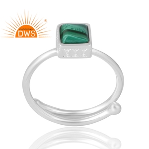 Amazing Designs Bague en argent 925 avec pierre précieuse malachite naturelle Bijoux personnalisés pour femme Cadeau pour elle - Product Image 1