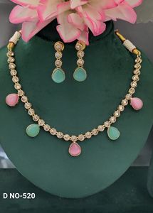 Trendy Mehandi Polki <b>Necklace</b> SKU-520 <b>B</b>-5 - Product Image 5