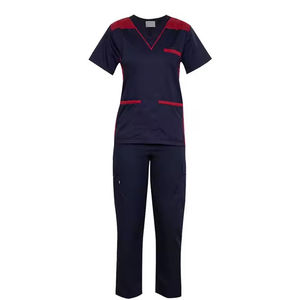 Conjuntos de uniformes de enfermería al por mayor de alta calidad para mujeres, médicos y enfermeras, uniformes de verano para Hospital, modelo OEM transpirable - Product Image 4