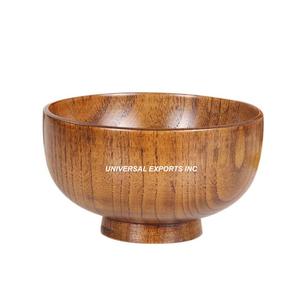 Bol à salade en bois forme ronde fait à la main en gros bol de service classique élégant bol à soupe en bois fantaisie - Product Image 6