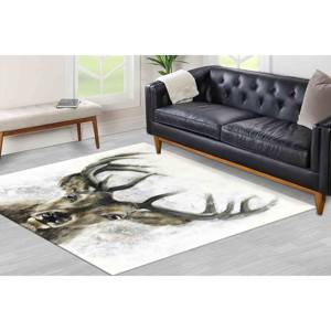 Tapis imprimé cerf abstrait : design 3D moderne pour un tapis d'appoint coloré et tendance, tapis en chenille - Product Image 2