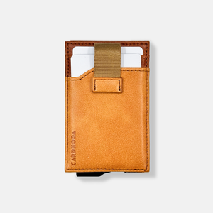 Cardhoda PU Slim Card Holder Minimalist Open Front Wallet Unisex Tan Color Nylon Lining Short - Product Image 2