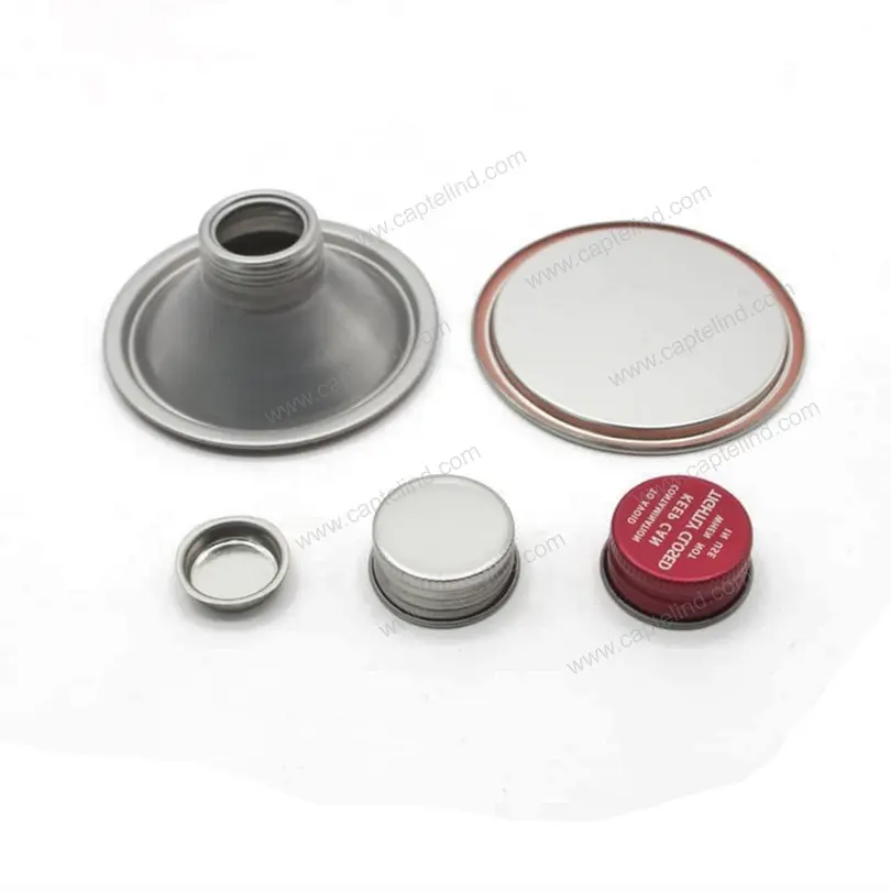 Metal Conical Cap Metal Screw Cap Plastic Metal Seal & Bottom Ends Tinplate component dome for brake fluid container