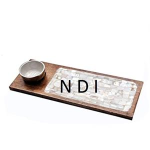 Plateau de service avec poignées plaqué or finition décoration restauration utilisation plateau de service pour thé café petit déjeuner plateau de serveur - Product Image 5