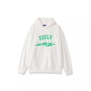 OEM Hombres Peso Pesado Full Zip Hoodie Basics Algodón Mezclado 3D Puff Imprimir Logotipo Personalizado Bordado Francés Terry Forrado Sudadera - Product Image 2