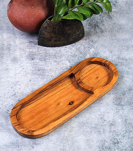 Plateau Chip & Dip Plateau en bois avec bol en laiton Serve Cheese Holiday Snacks et plus encore - Product Image 5