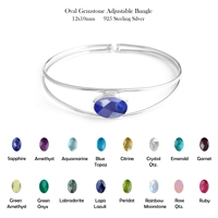 Brazalete ajustable de Plata de Ley 925 con collar de piedra lunar de arcoíris facetado, forma ovalada, joyería de piedras preciosas de oro, regalo para mujer