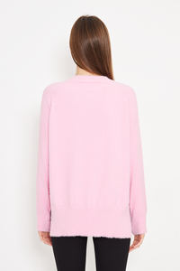 เสื้อสเวตเตอร์แบบถักโอเวอร์ไซส์สำหรับผู้หญิงคอกลมมีขนยาวนุ่ม - Product Image 6