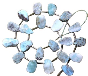 พลอยลาริมาร์ธรรมชาติไม่ซ้ำใคร21ชิ้น,อัญมณีทรงไม่สม่ำเสมอเครื่องประดับหินสีฟ้าคอลเลกชันสไตล์ผู้ค้าส่ง - Product Image 1