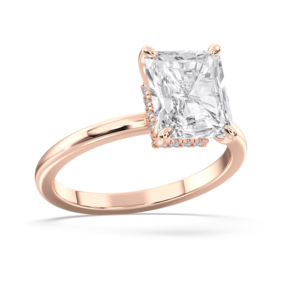 3.00 carat E-F/VVS-VS émeraude et moissanite diamant Solitaire bague de fiançailles sertie de broches en or massif pour femme forme 3.00 carat - Product Image 5