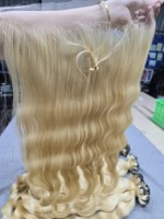 Fermeture combinée, frontal - trame, cheveux humains vierges à 100%, cuticules alignées, aspect naturel, couleur foncée à claire