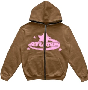 Sudadera con Capucha Unisex Personalizada con Logotipo, Ecológica, de Invierno, de Poliéster/Algodón, Gruesa, Extra Grande, con Cierre Completo, Felpa Francesa, Impresión 3D en Relieve - Product Image 3