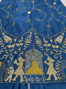 Lehenga Choli de Punto Moderno Bohemio Vintage para Mujer, Diseño Elegante de Crochet, Holgado, con Parches, Largo hasta la Rodilla, para Fiestas - Product Image 6