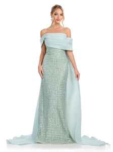 Robe de soirée élégante et luxueuse sans manches, avec des travaux de perlage et de broderie, technique A-ligne, robe de bal en tulle pour les fêtes - Product Image 3