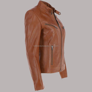 Ladies <b>Motorcycle</b> Slim Fit Retro Ladies <b>Jackets</b> Online Store Camel Purpal Color Sheepskin Soft Women <b>Jackets</b> - Product Image 4
