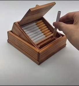 Étui à cigarettes en bois de qualité supérieure, écologique, en bois massif, boîte de rangement pour cigarettes - Product Image 3